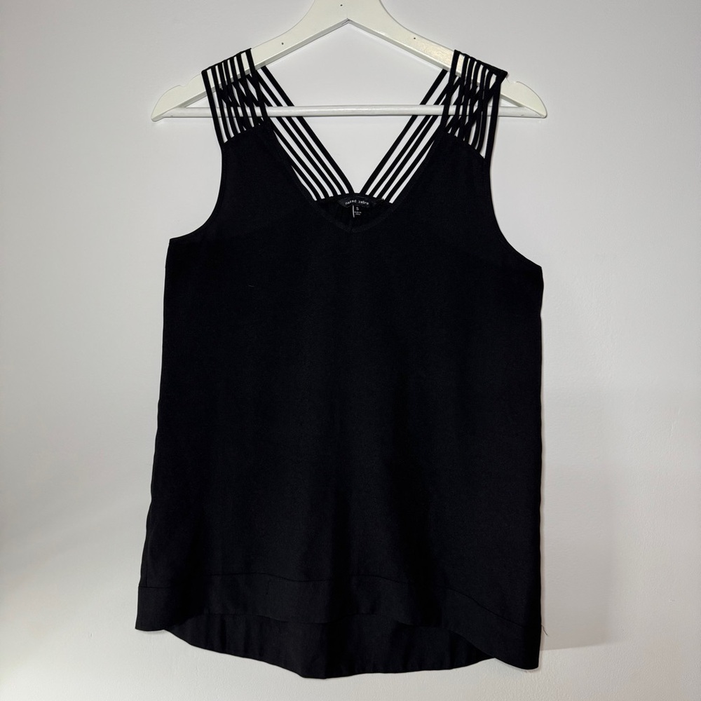 Naked Zebra Women’s Black Cut Out Sleeveless Tank Top